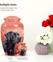 Black Labrador Cremation Urn - Coral Pink Pet Memorial Urn