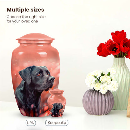 Black Personalized Dog Cremation Urn for Pet Ashes - Yatskia