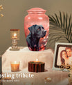 Black Labrador Cremation Urn - Coral Pink Pet Memorial Urn