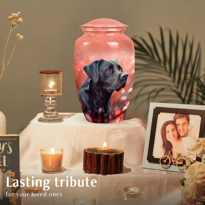 Black Personalized Dog Cremation Urn for Pet Ashes - Yatskia