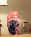 Black Labrador Cremation Urn - Coral Pink Pet Memorial Urn