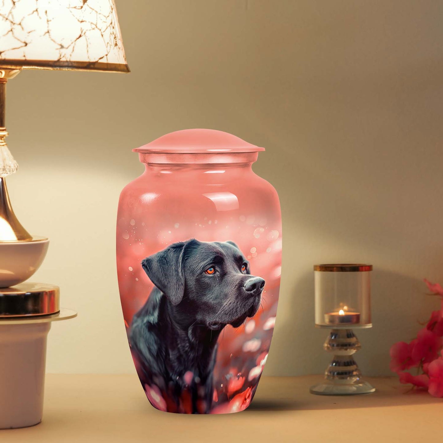 Black Personalized Dog Cremation Urn for Pet Ashes - Yatskia