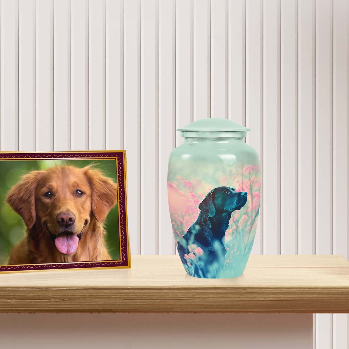 Black Personalized Dog Keepsake Urn for Pet Ashes - Yatskia