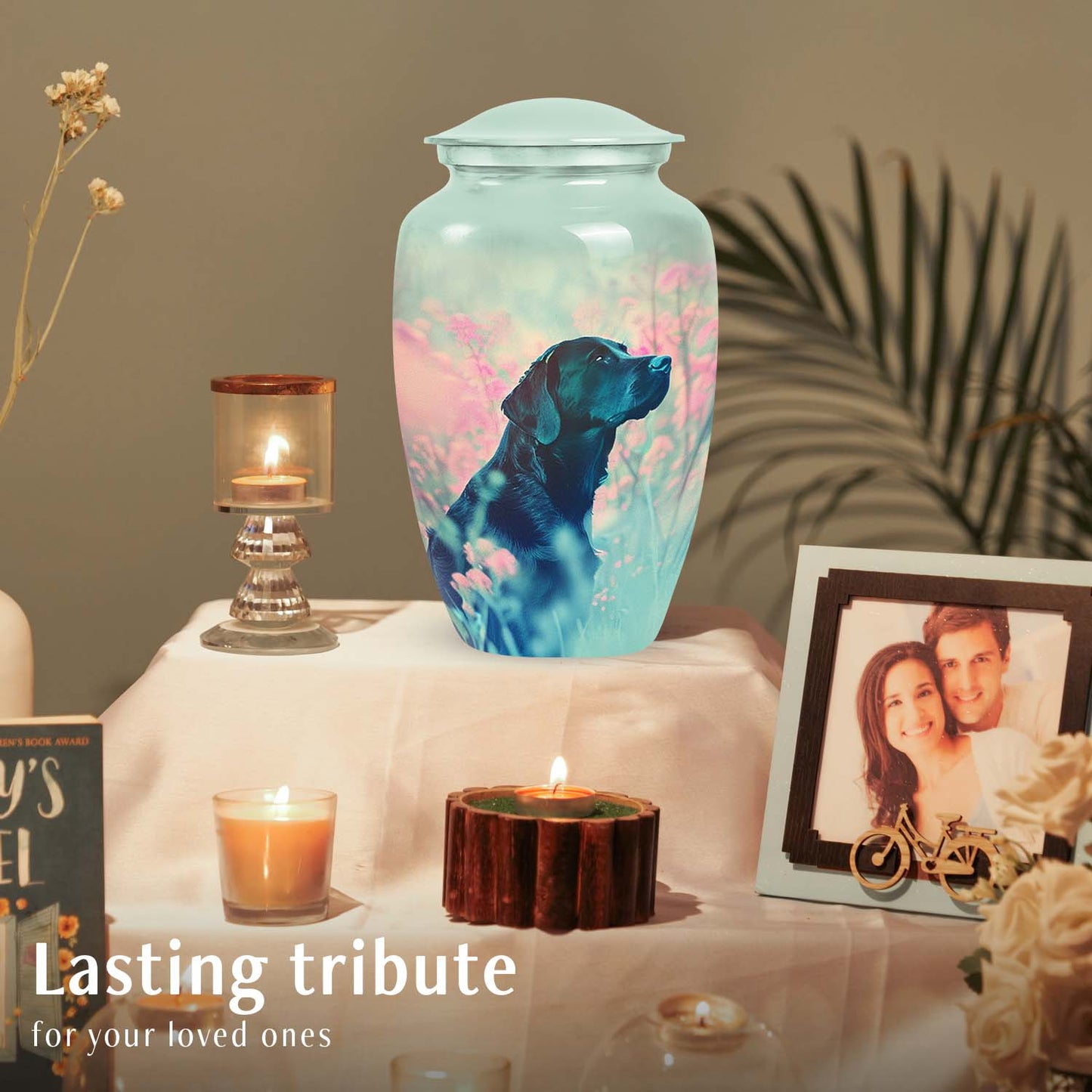 Black Personalized Dog Keepsake Urn for Pet Ashes - Yatskia