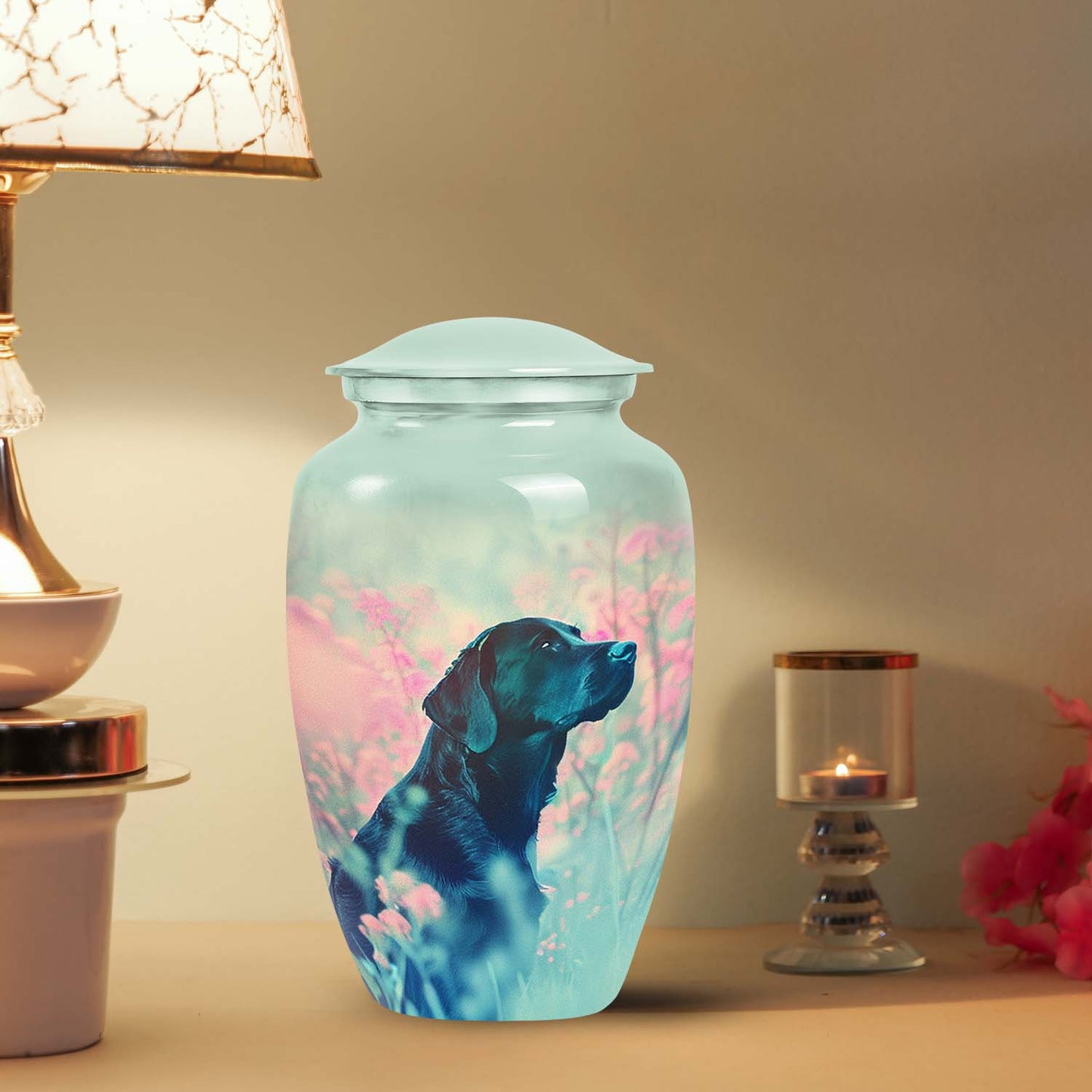 Black Personalized Dog Keepsake Urn for Pet Ashes - Yatskia