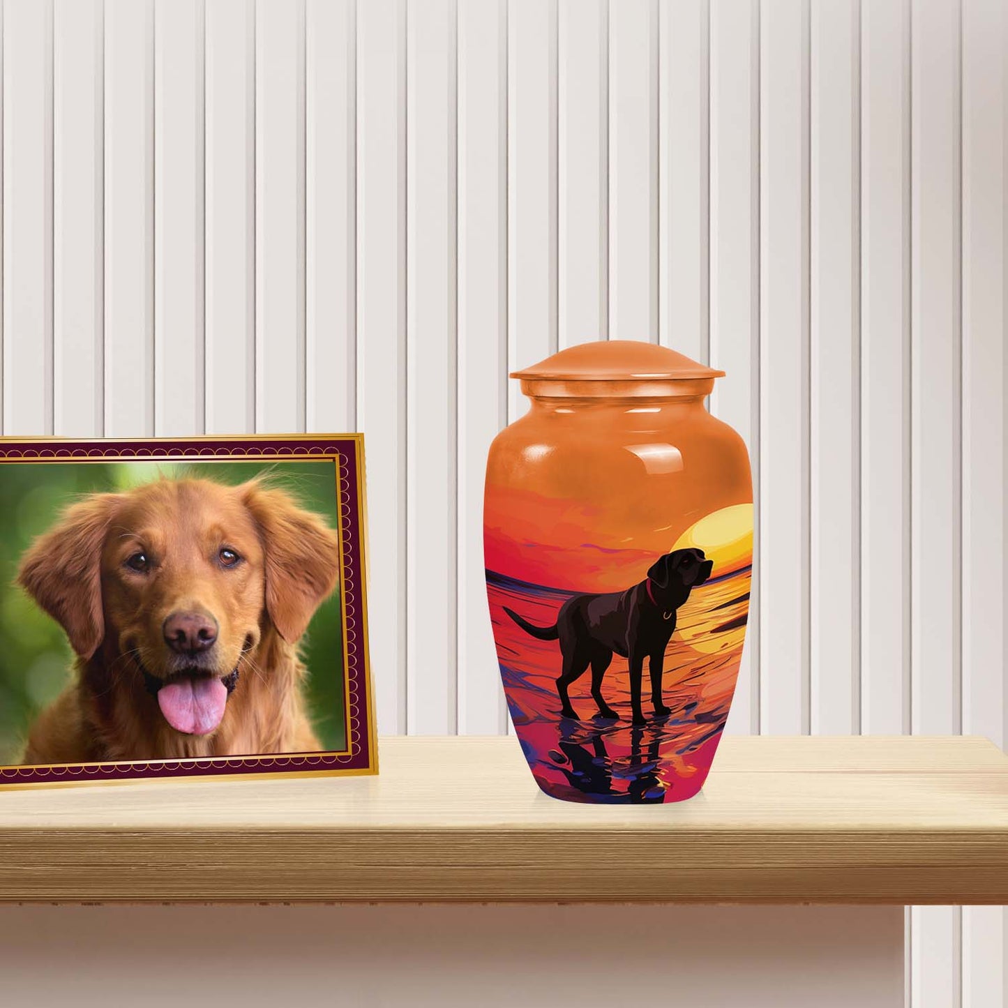 Black Personalized Dog Cremation Urn for Pet Ashes - Yatskia