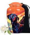 Orange Sunset Dog Urn – Black Labrador Memorial Keepsake