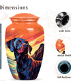 Orange Sunset Dog Urn – Black Labrador Memorial Keepsake