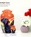 Orange Sunset Dog Urn – Black Labrador Memorial Keepsake