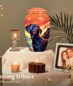 Orange Sunset Dog Urn – Black Labrador Memorial Keepsake