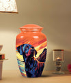 Orange Sunset Dog Urn – Black Labrador Memorial Keepsake