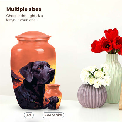 Black Personalized Dog Cremation Urn for Pet Ashes - Yatskia