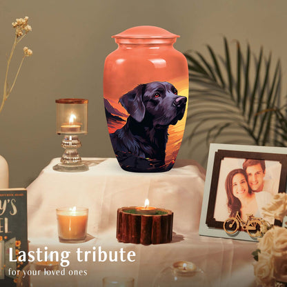 Black Personalized Dog Cremation Urn for Pet Ashes - Yatskia