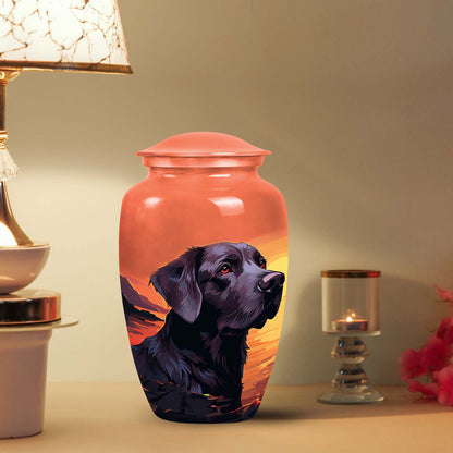 Black Personalized Dog Cremation Urn for Pet Ashes - Yatskia