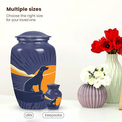 Navy Personalized Dog Keepsake Urn for Pet Ashes - Yatskia