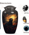 Black Labrador Cremation Urn for Dog Ashes – Forest Sunset Memorial Keepsake