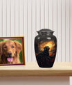 Black Labrador Cremation Urn for Dog Ashes – Forest Sunset Memorial Keepsake