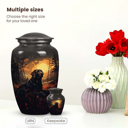 Black Personalized Dog Keepsake Urn for Pet Ashes - Yatskia