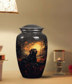 Black Labrador Cremation Urn for Dog Ashes – Forest Sunset Memorial Keepsake