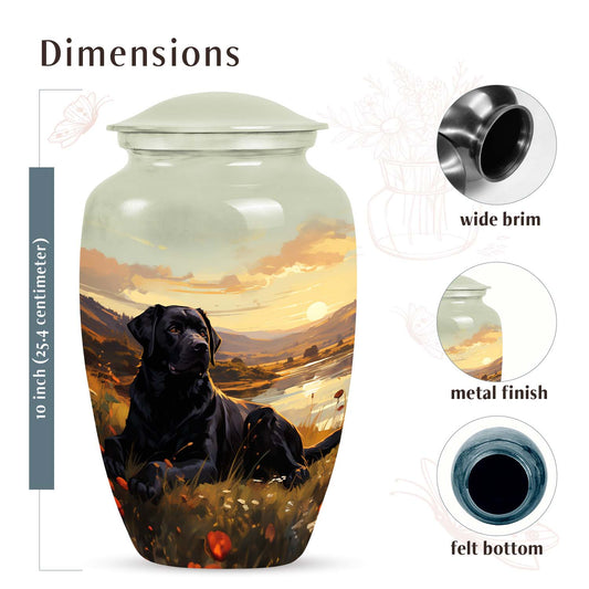 Black Labrador Cremation Urn for Dog Ashes – Memorial for Dog Lovers