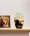 Black Labrador Cremation Urn for Dog Ashes – Sunset Memorial Keepsake