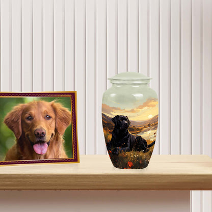 Black Personalized Dog Cremation Urn for Pet Ashes - Yatskia