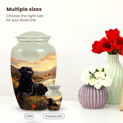 Black Personalized Dog Cremation Urn for Pet Ashes - Yatskia