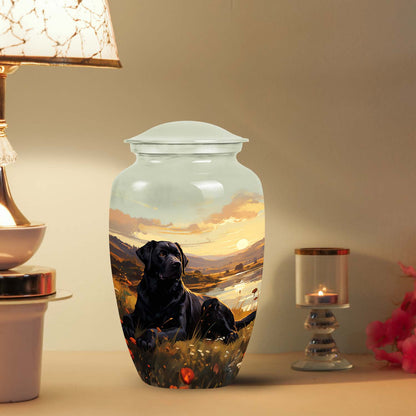 Black Personalized Dog Cremation Urn for Pet Ashes - Yatskia