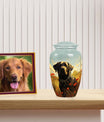 Black Labrador Burial Dog Pet Cremation Urn - Dog Memorial Urn
