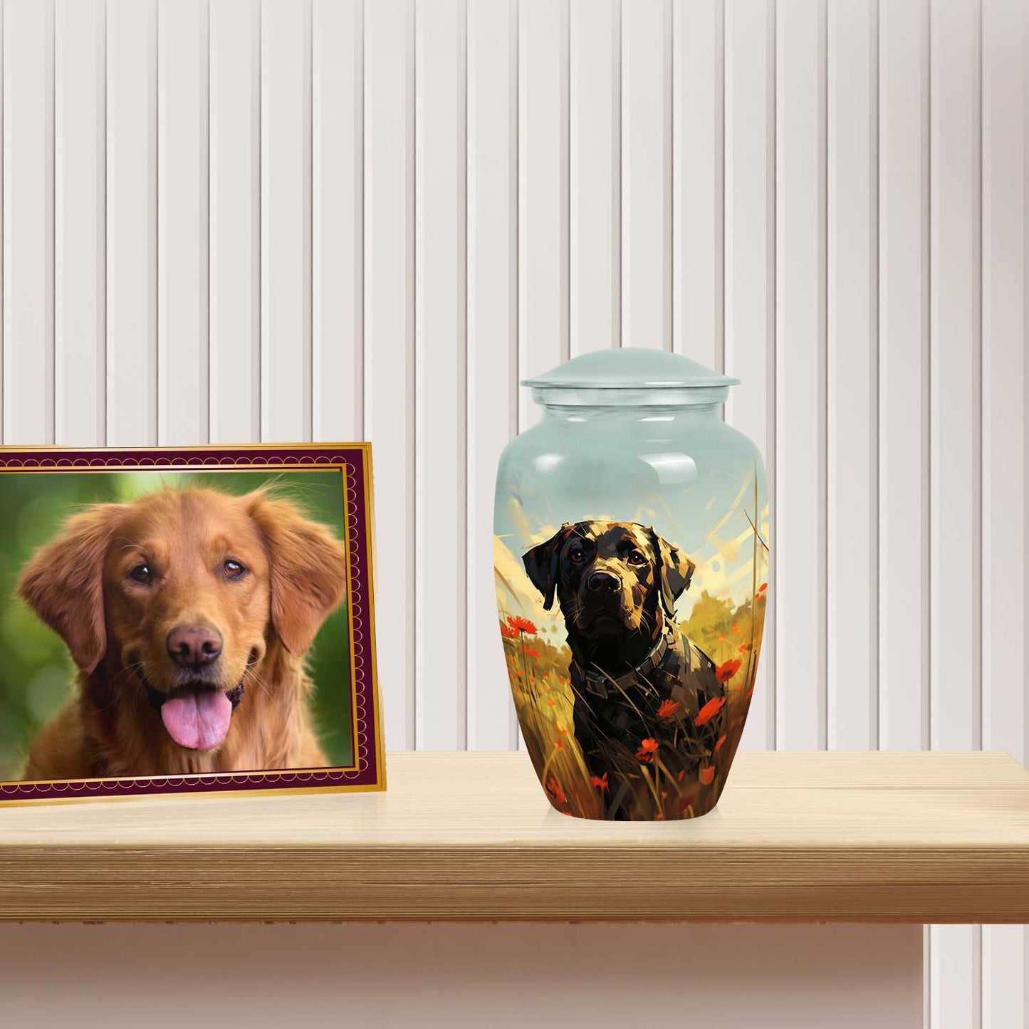 Black Personalized Dog Cremation Urn for Pet Ashes - Yatskia