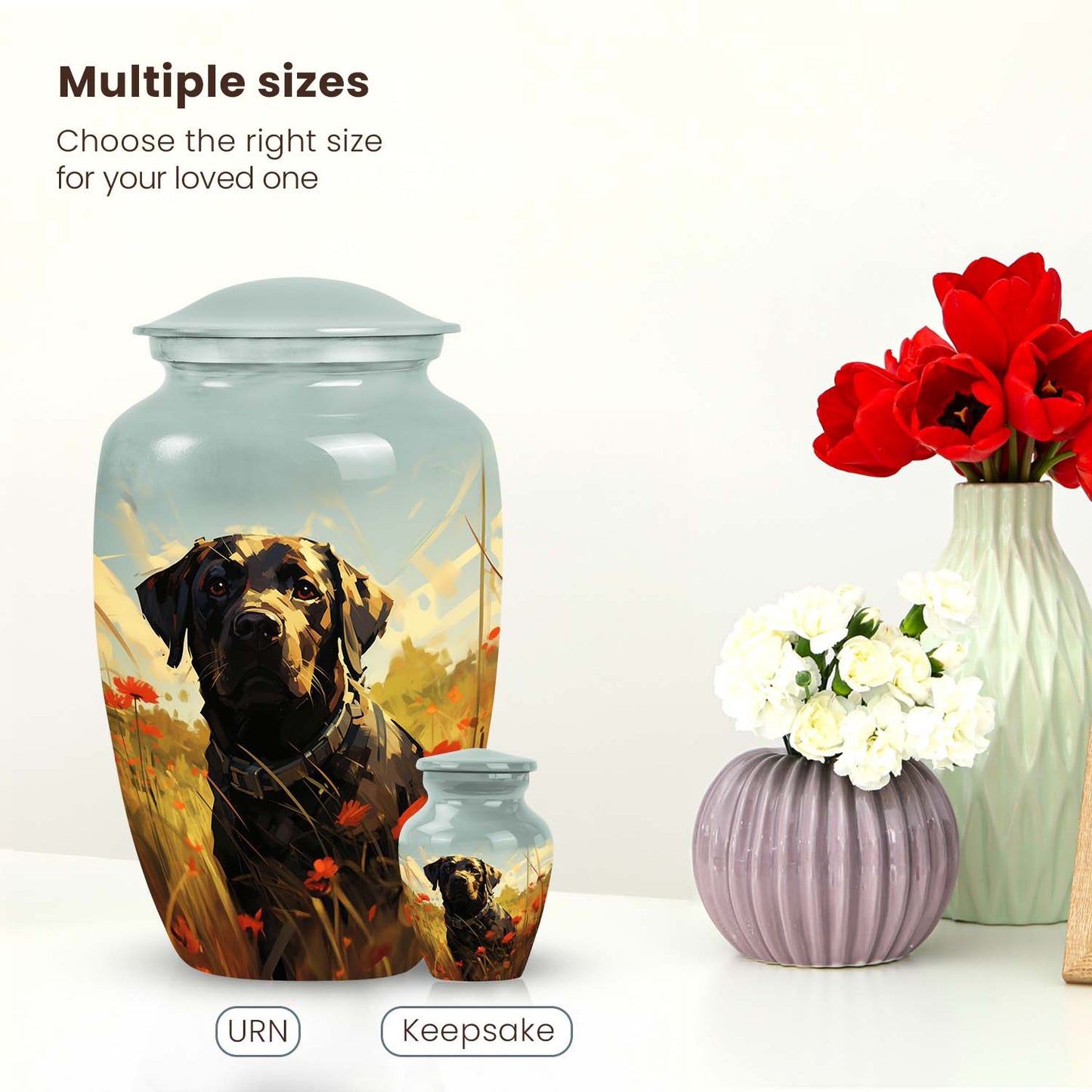Black Personalized Dog Cremation Urn for Pet Ashes - Yatskia