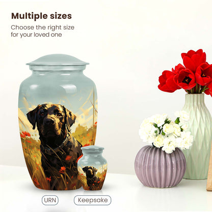 Black Personalized Dog Cremation Urn for Pet Ashes - Yatskia