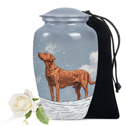 Brown Dog Pet Cremation Urn For Remains - Keepsake Urn for Pet Ashes
