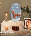 Brown Dog Pet Cremation Urn For Remains - Keepsake Urn for Pet Ashes