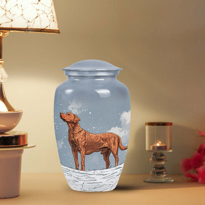Brown Personalized Dog Keepsake Urn for Pet Ashes - Yatskia