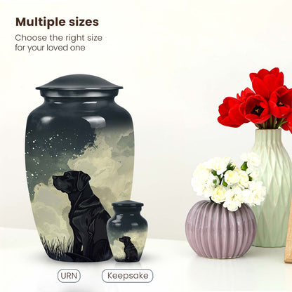 Black Labrador Memorial Urn for Ashes – Personalized Pet Cremation Urn
