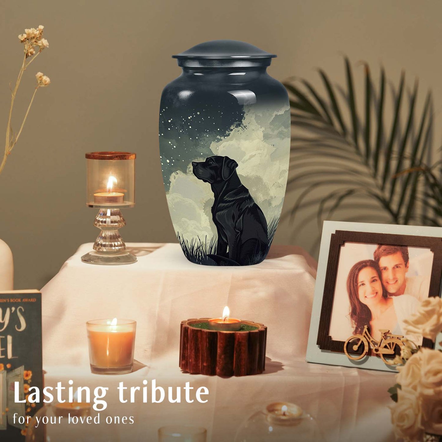 Black Labrador Memorial Urn for Ashes – Personalized Pet Cremation Urn