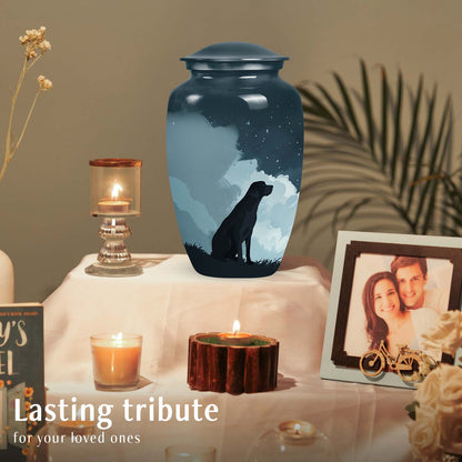 Black Personalized Dog Cremation Urn for Pet Ashes - Yatskia