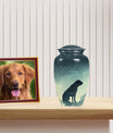 Dog Silhouette Cremation Urn 10 Inch – Starry Night Pet Memorial Keepsake