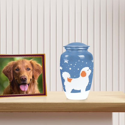 White Personalized Dog Cremation Urn for Pet Ashes - Yatskia