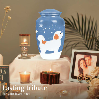 White Personalized Dog Cremation Urn for Pet Ashes - Yatskia
