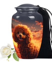 Fiery Sunset Pet Memorial Keepsake - Poodle Dog Extra Large Cremation Urn