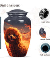 Fiery Sunset Pet Memorial Keepsake - Poodle Dog Extra Large Cremation Urn