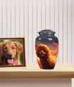 Fiery Sunset Pet Memorial Keepsake - Poodle Dog Extra Large Cremation Urn