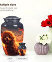 Fiery Sunset Pet Memorial Keepsake - Poodle Dog Extra Large Cremation Urn
