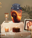 Fiery Sunset Pet Memorial Keepsake - Poodle Dog Extra Large Cremation Urn