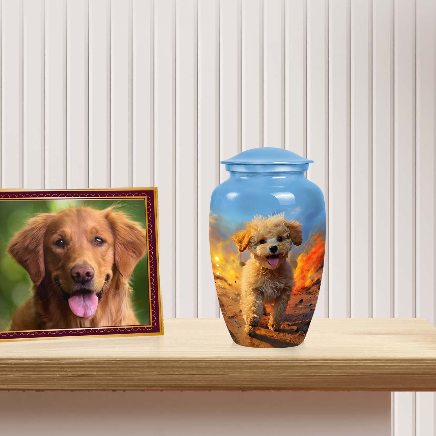 Handmade Poodle Cremation Urn for Pet Ashes - Pet Memorial Urns