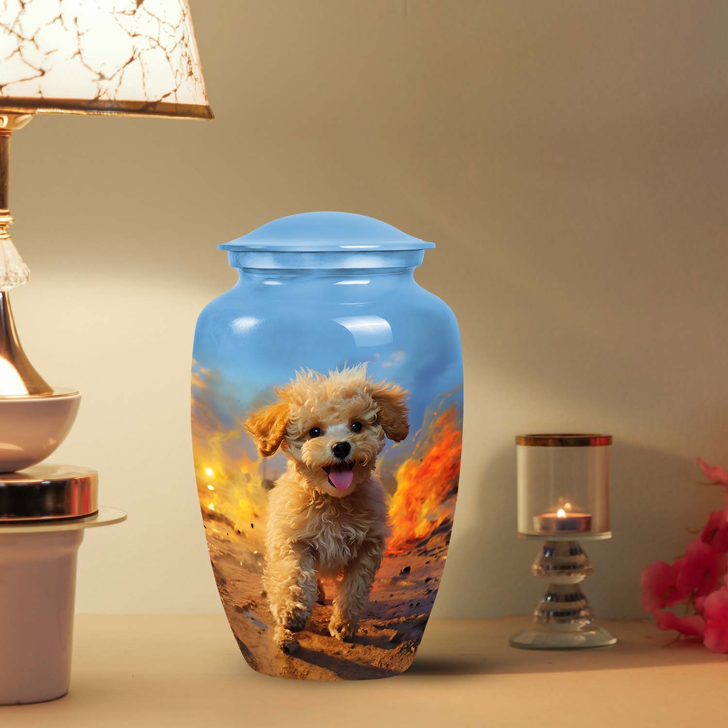 Handmade Poodle Cremation Urn for Pet Ashes - Pet Memorial Urns