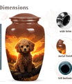 Dark Brown Pet Urn for Dog - Pet Cremation Urn for Poodle Dog Ashes