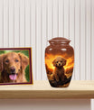 Dark Brown Pet Urn for Dog - Pet Cremation Urn for Poodle Dog Ashes